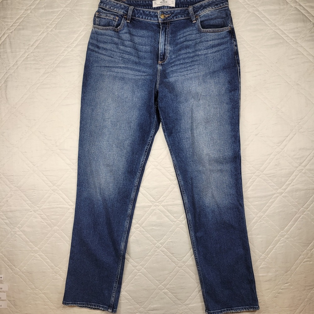 Hollister Curvy High-Rise "90s‎ vintage straight blue jeans size 17L